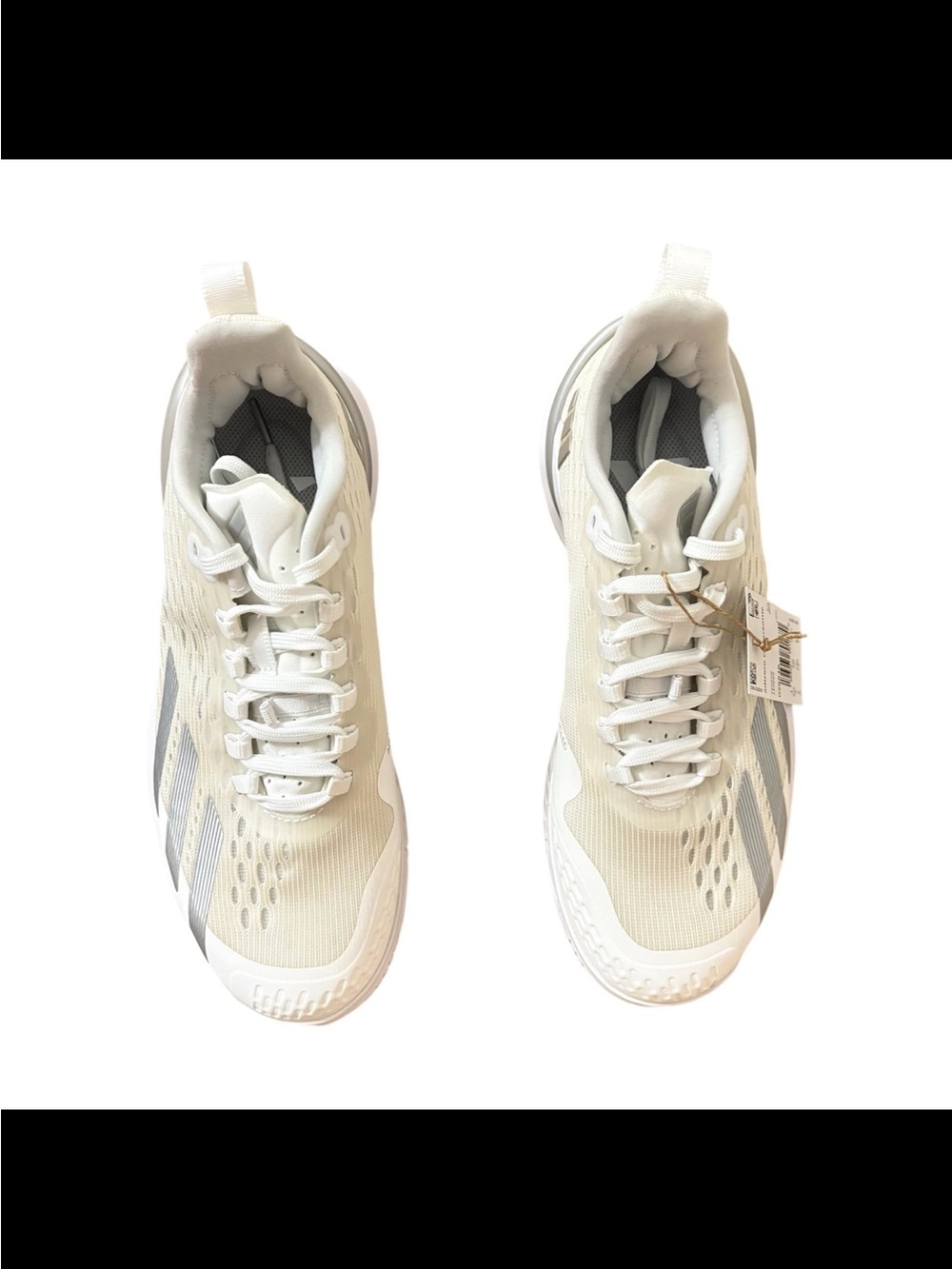adidas Men's White and Light Gray Breathable Sneakers